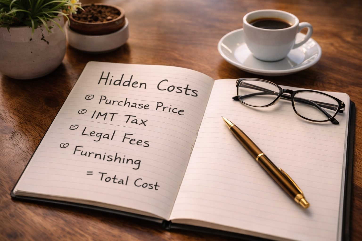 Moving boxes, budget notebook, calculator and material samples in a newly purchased Portuguese apartment