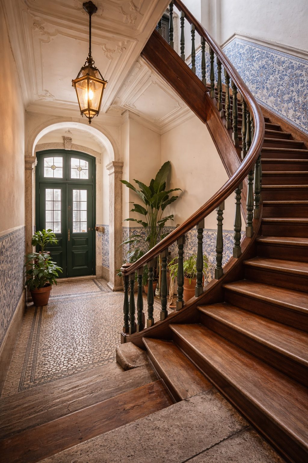 Traditional Lisbon doorway with azulejo tiles and a potted citrus tree &mdash; visually appealing but a property is more than its presentation
